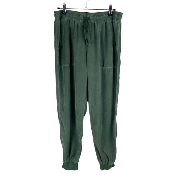 Anthropologie Cloth & Stone Tencel Joggers Pants Cropped Olive Green Size S - Picture 9 of 9
